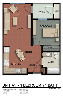 One-Bedroom Floorplan