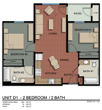 Two-Bedroom Floorplan